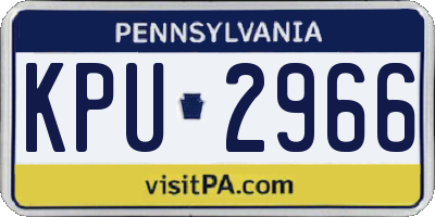 PA license plate KPU2966