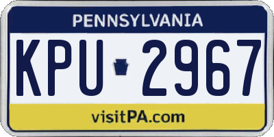 PA license plate KPU2967