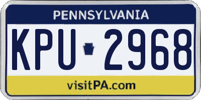 PA license plate KPU2968