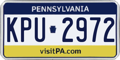 PA license plate KPU2972