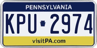 PA license plate KPU2974