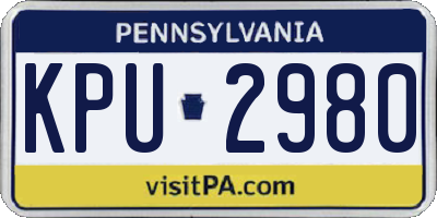 PA license plate KPU2980