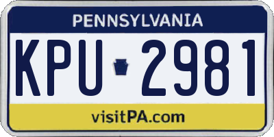 PA license plate KPU2981