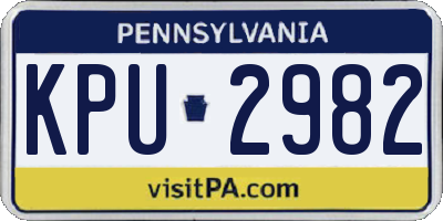 PA license plate KPU2982