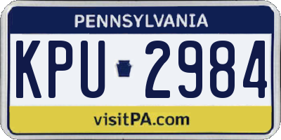 PA license plate KPU2984
