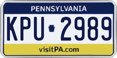 PA license plate KPU2989