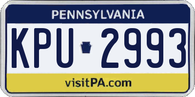 PA license plate KPU2993