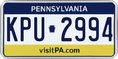 PA license plate KPU2994