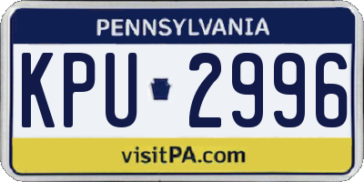 PA license plate KPU2996