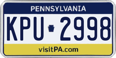 PA license plate KPU2998