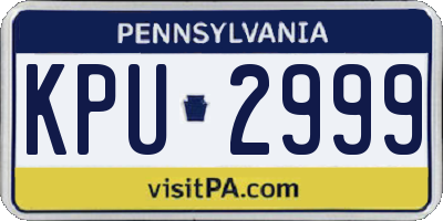PA license plate KPU2999