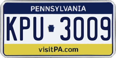 PA license plate KPU3009