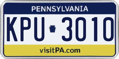 PA license plate KPU3010