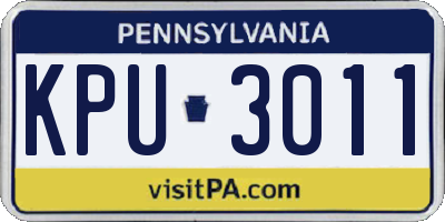 PA license plate KPU3011