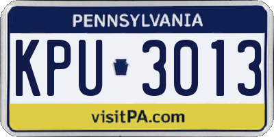 PA license plate KPU3013