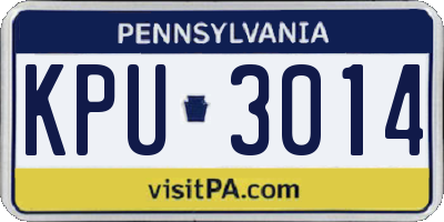 PA license plate KPU3014