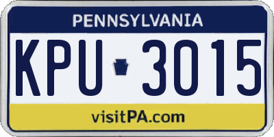 PA license plate KPU3015