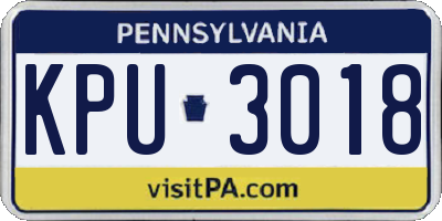 PA license plate KPU3018