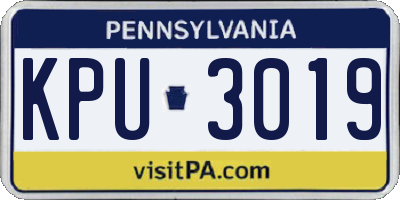 PA license plate KPU3019