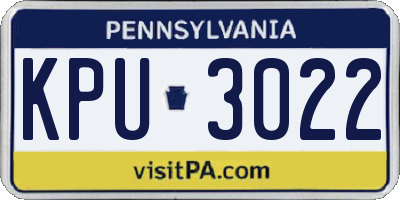 PA license plate KPU3022