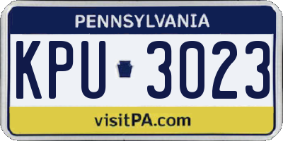 PA license plate KPU3023