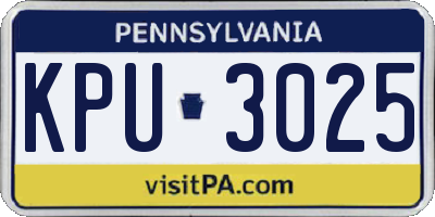 PA license plate KPU3025