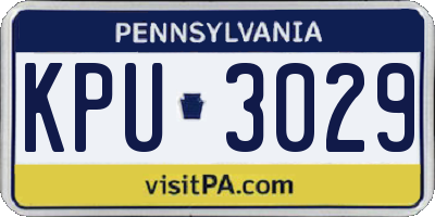PA license plate KPU3029