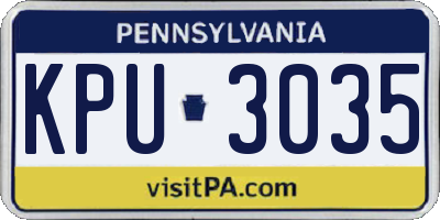 PA license plate KPU3035