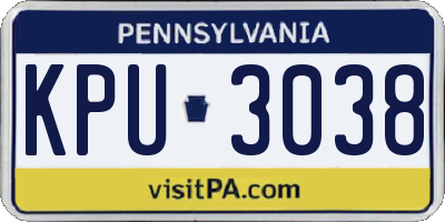 PA license plate KPU3038