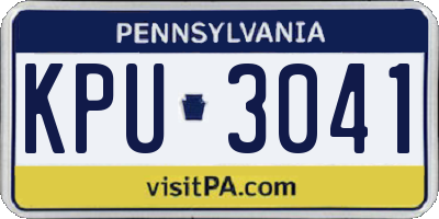 PA license plate KPU3041