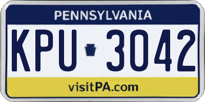 PA license plate KPU3042