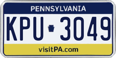 PA license plate KPU3049