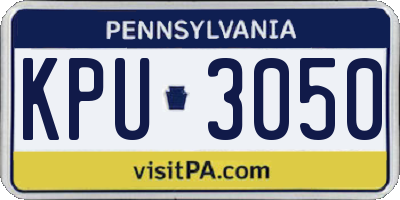PA license plate KPU3050