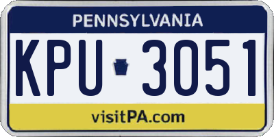 PA license plate KPU3051