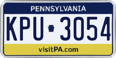 PA license plate KPU3054
