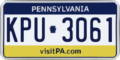 PA license plate KPU3061