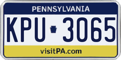 PA license plate KPU3065