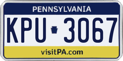 PA license plate KPU3067