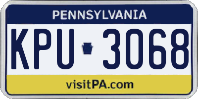 PA license plate KPU3068
