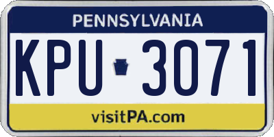 PA license plate KPU3071