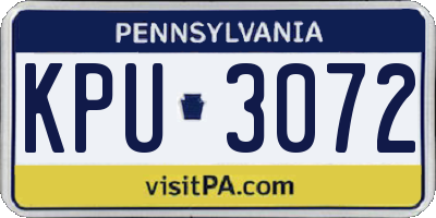 PA license plate KPU3072