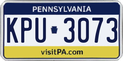 PA license plate KPU3073