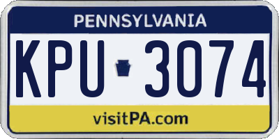 PA license plate KPU3074