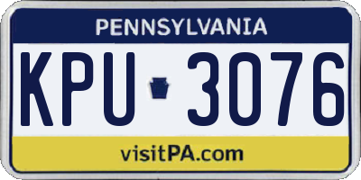 PA license plate KPU3076