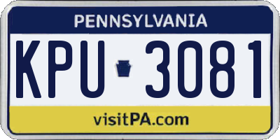 PA license plate KPU3081