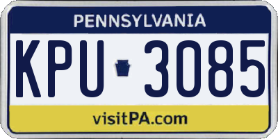 PA license plate KPU3085