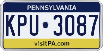 PA license plate KPU3087