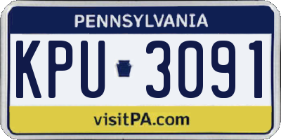 PA license plate KPU3091