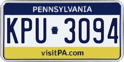 PA license plate KPU3094