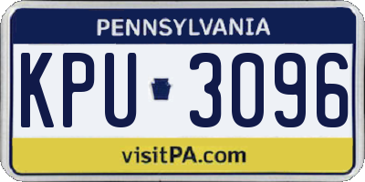 PA license plate KPU3096